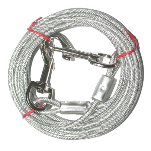 Hundeleine, 6/10 /15/16 /20/25 /30/33 Fuß Hunde Anbindekabel, Hundekabel für Camping, Wandern, Laufen, Parks(White,3mm*10ft) von CZMYCBG