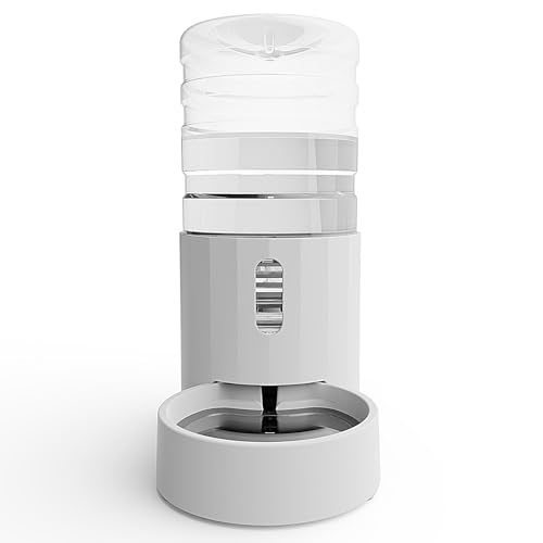 CZPET 4L Haustier Wasserspender Ohne Strom Unplugged Automatischer Wassernapf Spender Schwerkraft Wasserspender für Katzen Wasser Selbstfütterung Hund Brunnen Hunde Schüssel Flaschen von CZPET