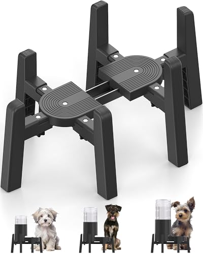CZPET Wasserspender für Hunde, Halter für Haustiere, automatische Futterspender, breitenverstellbar, erhöhter Ständer für Haustier-Futterspender, geeignet für mittelgroße Haustiere [Nur Ständer] von CZPET