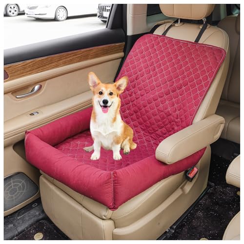Car seat for Dogs,Safety seat for Non-Slip Pets,Removable Extra Sturdy Dog Car Seat,Reinforced Walls Washable Cushion,for Back Seat Front Seat,Scratch-Resistant (Red,3Pcs 50× (50+50) cm) von CZQGLYM