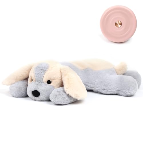 CZTNNZK Snorbirell Heartbeat Puppy Toy for Anxiety Relief, Behavioral Aid Toy for Puppies Sleep Aid Separation Anxiety Soother, Newborn Puppy Sleep Aid Plush Toy, Plüschspielzeug für Hunde, Grau CZTNNZK Snorbirell Heartbeat Puppy Toy for Anxiety Relief, Behavioral Aid Toy for Puppies Sleep Aid Separation Anxiety Soother, Newborn Puppy Sleep Aid Plush Toy, Plüschspielzeug für Hunde, Grau von CZTNNZK