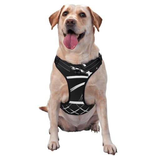 Atmungsaktives und verstellbares Hundegeschirr, Netz, gepunktet, Basketball-Hundegeschirr für große, mittelgroße und kleine Hunde von CZZYH