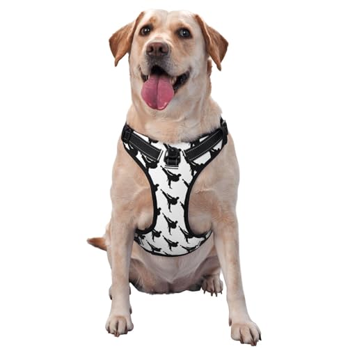 Atmungsaktives und verstellbares Hundegeschirr mit Leine, Cartoon-Design, einfaches Kampfkunst-Hundegeschirr für große, mittelgroße und kleine Hunde von CZZYH