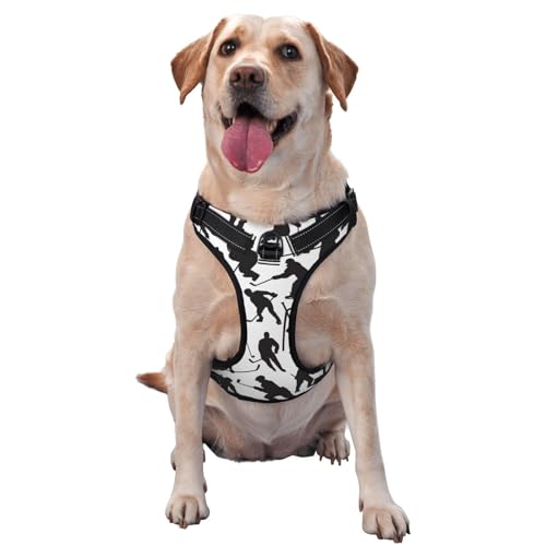Atmungsaktives und verstellbares Hundegeschirr mit Leine, Cartoon-Eishockey-Hundegeschirr für große, mittelgroße und kleine Hunde Atmungsaktives und verstellbares Hundegeschirr mit Leine, Cartoon-Eishockey-Hundegeschirr für große, mittelgroße und kleine Hunde von CZZYH
