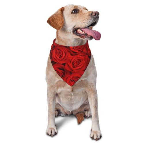 Dreieckige leichte atmungsaktive Hundehalstücher, groß, viele Rosen-Hundehalstücher für große, mittelgroße und kleine Hunde und Katzen von CZZYH