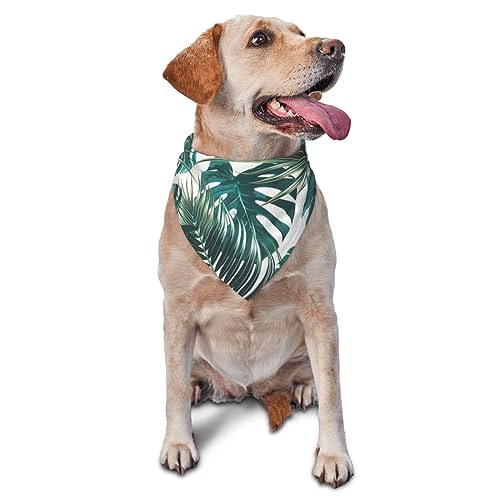 Dreieckige leichte atmungsaktive Hundehalstücher, grüne Monstera-Blätter, Hundehalstücher für große, mittelgroße und kleine Hunde und Katzen von CZZYH