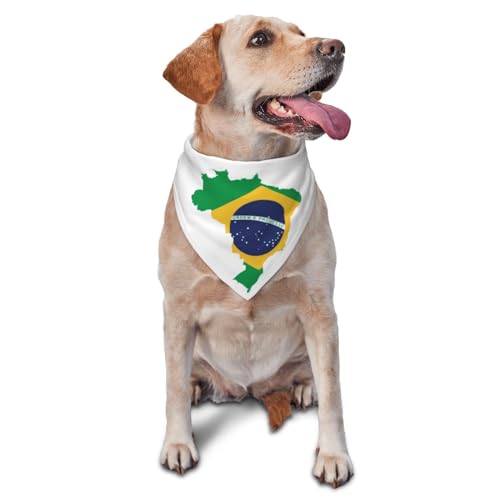 Dreieckige leichte atmungsaktive Hundehalstücher, leidenschaftliche Bunte Brasilien-Hundehalstücher für große, mittelgroße und kleine Hunde und Katzen von CZZYH