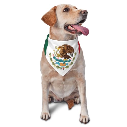 Dreieckige leichte atmungsaktive Hundehalstücher, mexikanische Flagge, Hundehalstücher für große, mittelgroße und kleine Hunde und Katzen von CZZYH