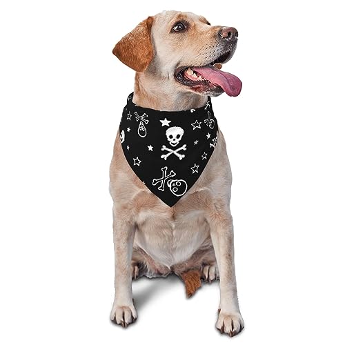 Dreieckige leichte atmungsaktive Hundehalstücher, pelzig, niedliches Totenkopf-Hundehalstuch, für große, mittelgroße und kleine Hunde und Katzen von CZZYH