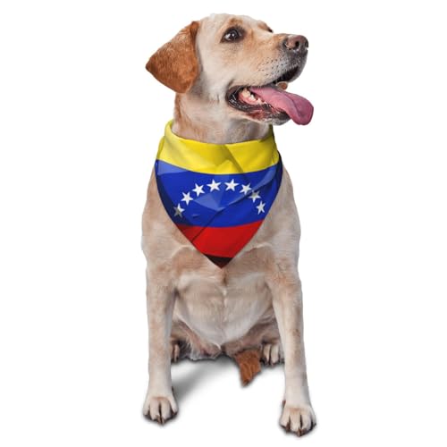 Dreieckige leichte atmungsaktive Hundehalstücher, venezolanische Flagge, Hundehalstücher für große, mittelgroße und kleine Hunde und Katzen von CZZYH