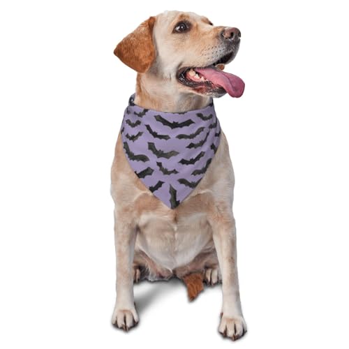 Dreieckige leichte atmungsaktive Hundehalstücher, violette Cartoon-Fledermaus-Hundehalstücher für große, mittelgroße und kleine Hunde und Katzen von CZZYH