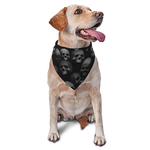 Dreieckiges Hundehalstuch, leicht, atmungsaktiv, Blasen, grauer Totenkopf, Hundehalstücher für große, mittelgroße und kleine Hunde und Katzen von CZZYH