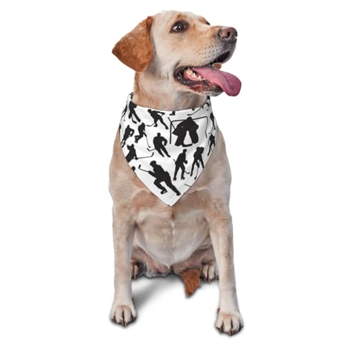 Dreieckiges Hundehalstuch, leicht, atmungsaktiv, Cartoon-Eishockey-Hundehalstücher für große, mittelgroße und kleine Hunde und Katzen von CZZYH