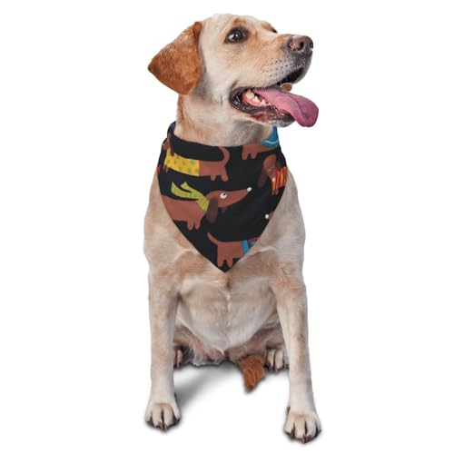 Dreieckiges Hundehalstuch, leicht, atmungsaktiv, Cartoon-Motiv, bunt, für große, mittelgroße und kleine Hunde und Katzen von CZZYH