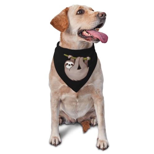 Dreieckiges Hundehalstuch, leicht, atmungsaktiv, Zweig, Cartoon-Faultier-Hundehalstücher für große, mittelgroße und kleine Hunde und Katzen von CZZYH