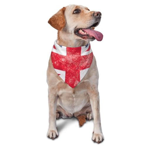 Dreieckiges Hundehalstuch, leicht, atmungsaktiv, britische Flagge, für große, mittelgroße und kleine Hunde und Katzen von CZZYH