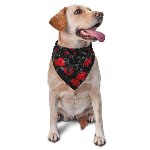 Dreieckiges Hundehalstuch, leicht, atmungsaktiv, dunkle, helle Rose, Hundehalstücher für große, mittelgroße und kleine Hunde und Katzen von CZZYH