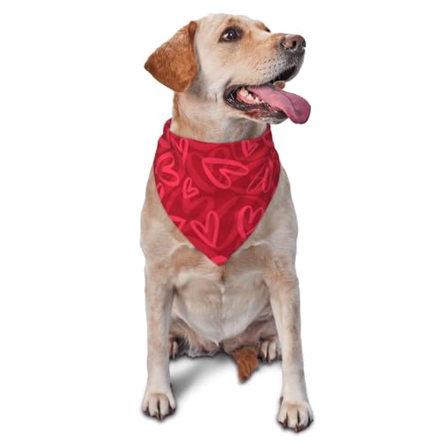 Dreieckiges Hundehalstuch, leicht, atmungsaktiv, kleines rotes Liebesherz, Hundehalstücher für große, mittelgroße und kleine Hunde und Katzen von CZZYH
