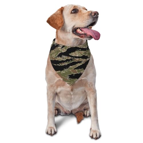 Dreieckiges Hundehalstuch, leicht, atmungsaktiv, lineares Tarnmuster, Hundehalstücher für große, mittelgroße und kleine Hunde und Katzen von CZZYH