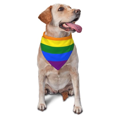 Dreieckiges leichtes atmungsaktives Hundehalstuch, bunt, einfache Regenbogen-Hundehalstücher für große, mittelgroße und kleine Hunde und Katzen von CZZYH