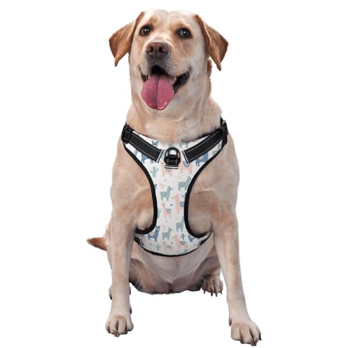 Hundegeschirr, atmungsaktiv und verstellbar, Cartoon-Sonne-Alpaka-Hundegeschirr für große, mittelgroße und kleine Hunde Hundegeschirr, atmungsaktiv und verstellbar, Cartoon-Sonne-Alpaka-Hundegeschirr für große, mittelgroße und kleine Hunde von CZZYH