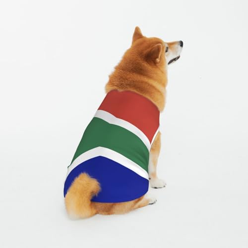 Weiche, atmungsaktive Baumwoll-Kleidung für Haustiere, südafrikanische Flagge, Hunde- und Katzenbekleidung für große und mittelgroße und kleine Hunde von CZZYH