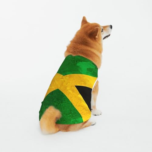 Weiche, atmungsaktive Baumwollkleidung für Haustiere, Jamaikanische Flagge, Hunde- und Katzenbekleidung für große und mittelgroße und kleine Hunde von CZZYH