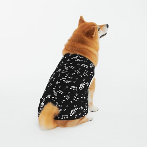 Weiche, atmungsaktive Baumwollkleidung für Haustiere, Musiknoten, Hunde- und Katzenbekleidung für große und mittelgroße und kleine Hunde von CZZYH