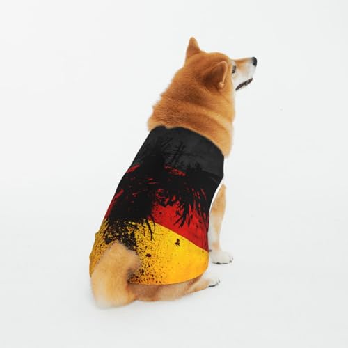 Weiche, atmungsaktive Baumwollkleidung für Haustiere, Vogel mit deutscher Flagge, Hunde- und Katzenbekleidung für große und mittelgroße und kleine Hunde von CZZYH