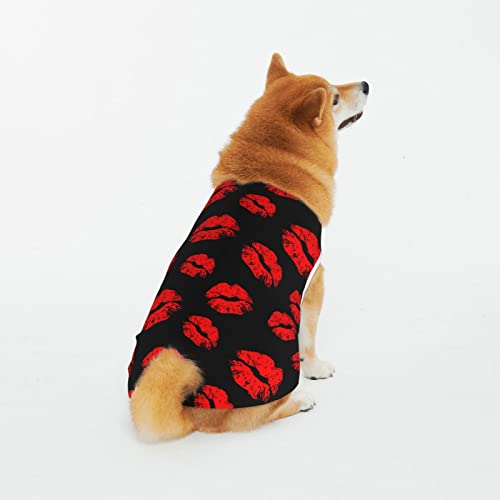 Weiche atmungsaktive Baumwolle Haustier Kleidung, Hot Red Lips Hund & Katze Kleidung für große, mittel, klein von CZZYH