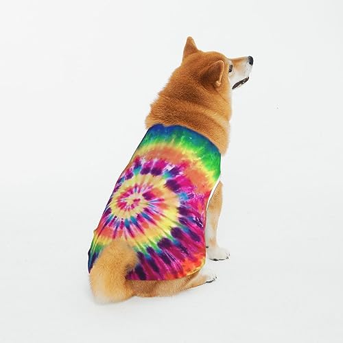 Weiche atmungsaktive Baumwolle Haustier Kleidung, Regenbogen Tie Dye Hund & Katze Kleidung für große, mittel, klein von CZZYH