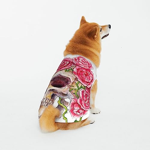 Weiche atmungsaktive Baumwolle Haustier Kleidung, Rose bedeckt Schädel Hund & Katze Kleidung für große, mittel, klein von CZZYH