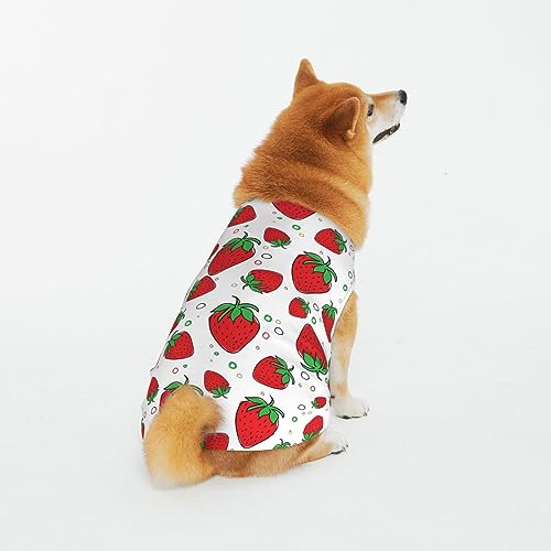 Weiche atmungsaktive Baumwolle Haustier Kleidung, Rot Cartoon Erdbeere Hund & Katze Kleidung für große, mittel, klein von CZZYH