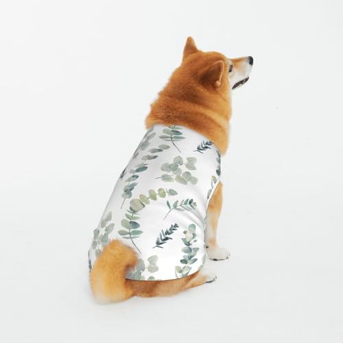 Weiche atmungsaktive Baumwolle Haustier Kleidung, erfrischende Aquarell Blätter Hund & Katze Kleidung für groß, mittel, klein von CZZYH