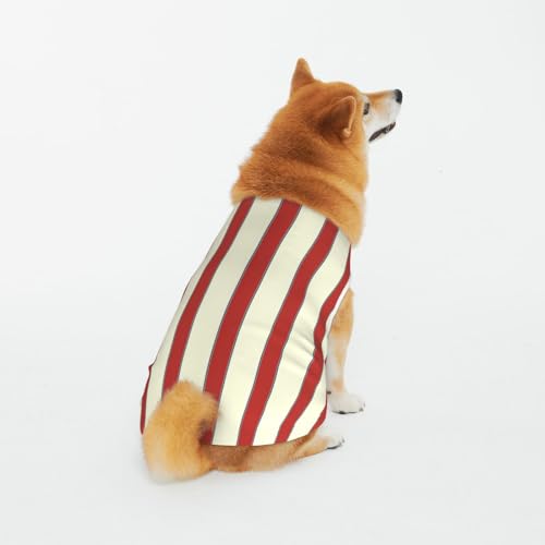 Weiche atmungsaktive Baumwolle Haustier Kleidung, gestreifte Spleißen Rot Hund & Katze Kleidung für große, mittlere und kleine von CZZYH