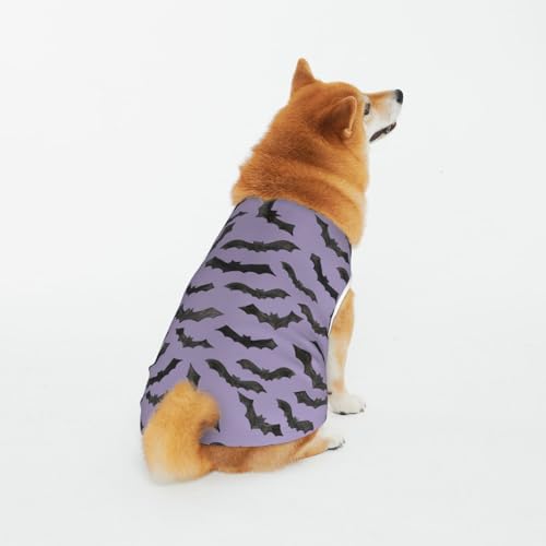 Weiche atmungsaktive Baumwolle Haustier Kleidung, lila Cartoon Fledermäuse Hund & Katze Kleidung für große, mittlere und kleine von CZZYH