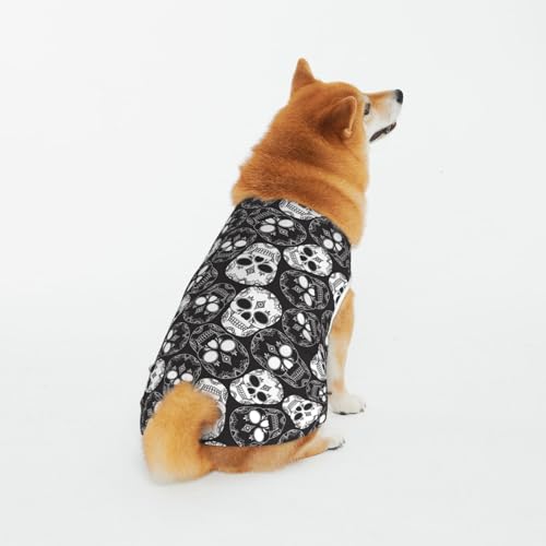 Weiche atmungsaktive Baumwolle Haustier Kleidung, schwarz komplexe Schädel Hund & Katze Kleidung für große, mittel, klein von CZZYH