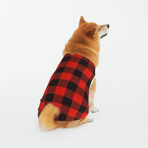 Weiche atmungsaktive Baumwolle Haustier Kleidung, schwarz rot kariert Hund & Katze Kleidung für groß, mittel, klein von CZZYH