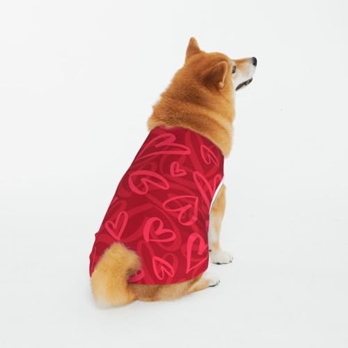 Weiche atmungsaktive Baumwolle Haustier Kleidung Little Red Love Heart Hund & Katze Kleidung für große, mittelgroße und kleine von CZZYH