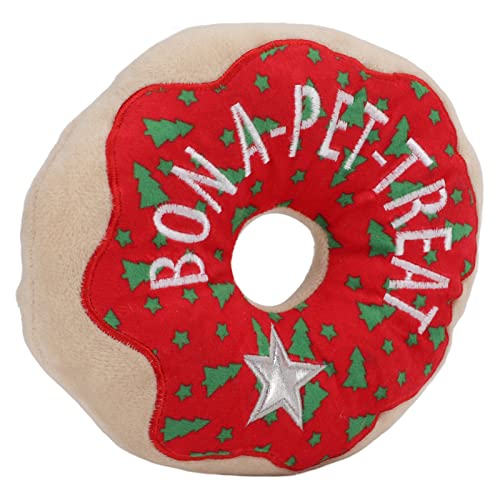 CaCaCook Donut Pet Chew Toy Plush Interactive Chewing Teeth Grinding Christmas Pattern Puppy Squeaky Toy for Small Medium Dogs CaCaCook Donut Pet Chew Toy Plush Interactive Chewing Teeth Grinding Christmas Pattern Puppy Squeaky Toy for Small Medium Dogs von CaCaCook