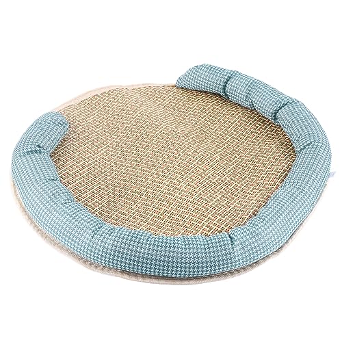CaCaCook Freundliche Haustierkühlmatte, Pünktliche Beweis Rattan Katze Kühles Bett, Sommerweichkühlkissen, Atmungsaktiv (Grün) von CaCaCook
