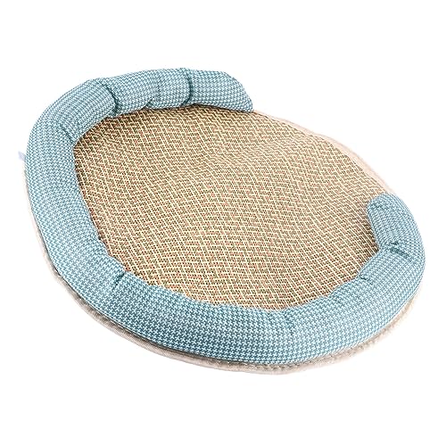 CaCaCook Freundliche Haustierkühlmatte, Pünktliche Beweis Rattan Katze Kühles Bett, Sommerweichkühlkissen, Atmungsaktiv (Grün) von CaCaCook