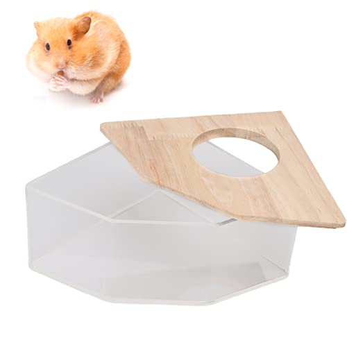 CaCaCook Hamster-Badebox, Rechtwinkliger Ventilator, Acryl, Sicheres Hamster-Sand-Badezimmer für Kleine Haustierhamster von CaCaCook