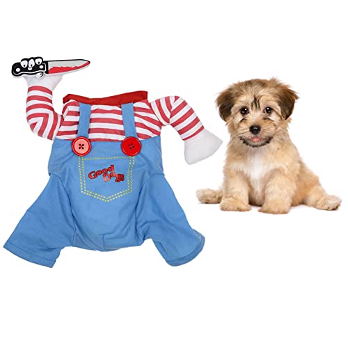 CaCaCook Lustige Puppen Hundekostüme, Lustige Haustierkleidung, Leuchtende Farben Weiche Bequeme Hunde-Cosplay-Outfits für Weihnachten, Halloween, M (Blau M) von CaCaCook