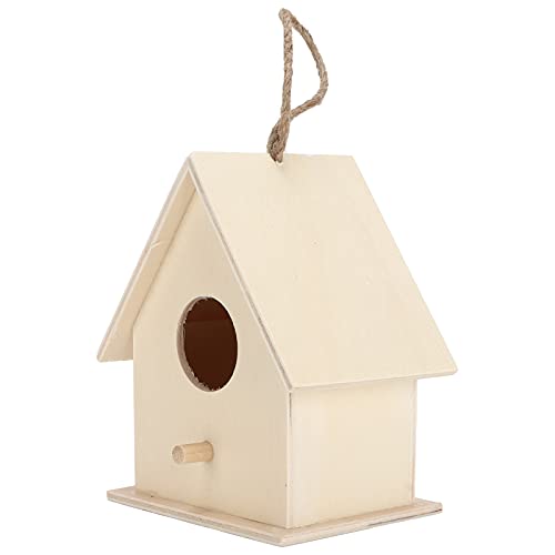 CaCaCook Wild Birdhouse Innovative Hölzerne Vogelhaus Sicher Langlebig Kleines DIY -Holz Kleines Vogelhaus (Große Größe mit Hanfseil Nr. 6) von CaCaCook
