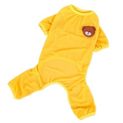 Hundepullover Bär Pyjamas Sommer Mesh Kleine Große Hund Kleidung Overall Haustier Onesie for Hunde XS-XXL(Yellow,XS) von CaFfen