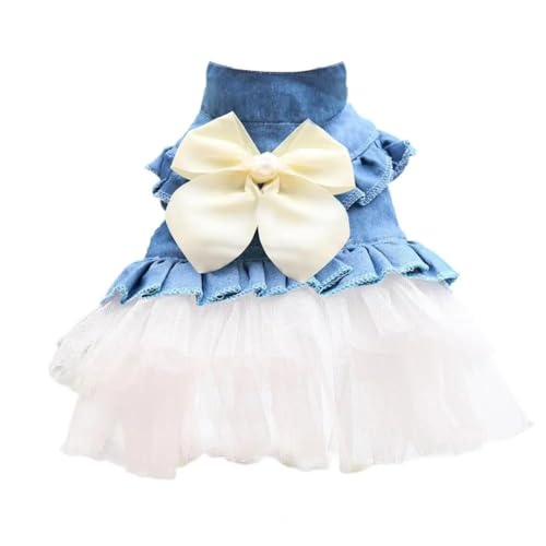 Hundepullover Gemütliches Haustierkleid, süßer Hunderock, modische, ärmellose Hundekleidung for Welpen(White,L) von CaFfen