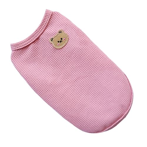 Hundepullover Haustier Hund Kleidung Frühling Sommer T-Shirt Atmungsaktive Weste Welpen Kätzchen Liefert(Pink,L) von CaFfen