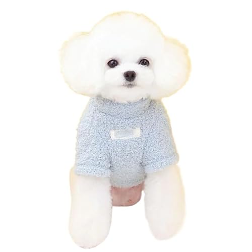 Hundepullover Haustier Hund Kleidung for Kleine Hunde Winter Warme Hoodies Mode Welpen Sweatshirt Weiche Katze Pullover Mantel(Blue,L) von CaFfen