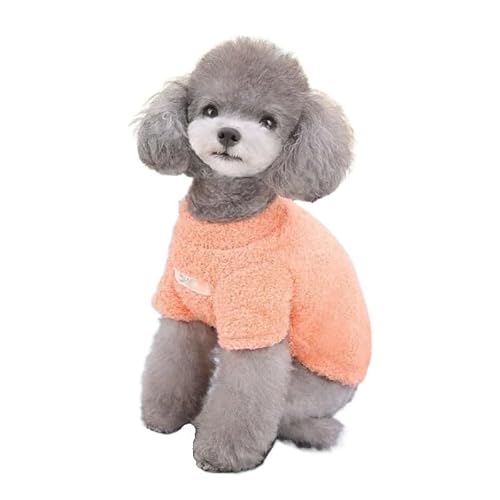 Hundepullover Haustier Hund Kleidung for Kleine Hunde Winter Warme Hoodies Mode Welpen Sweatshirt Weiche Katze Pullover Mantel(Orange,S) von CaFfen